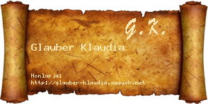 Glauber Klaudia névjegykártya